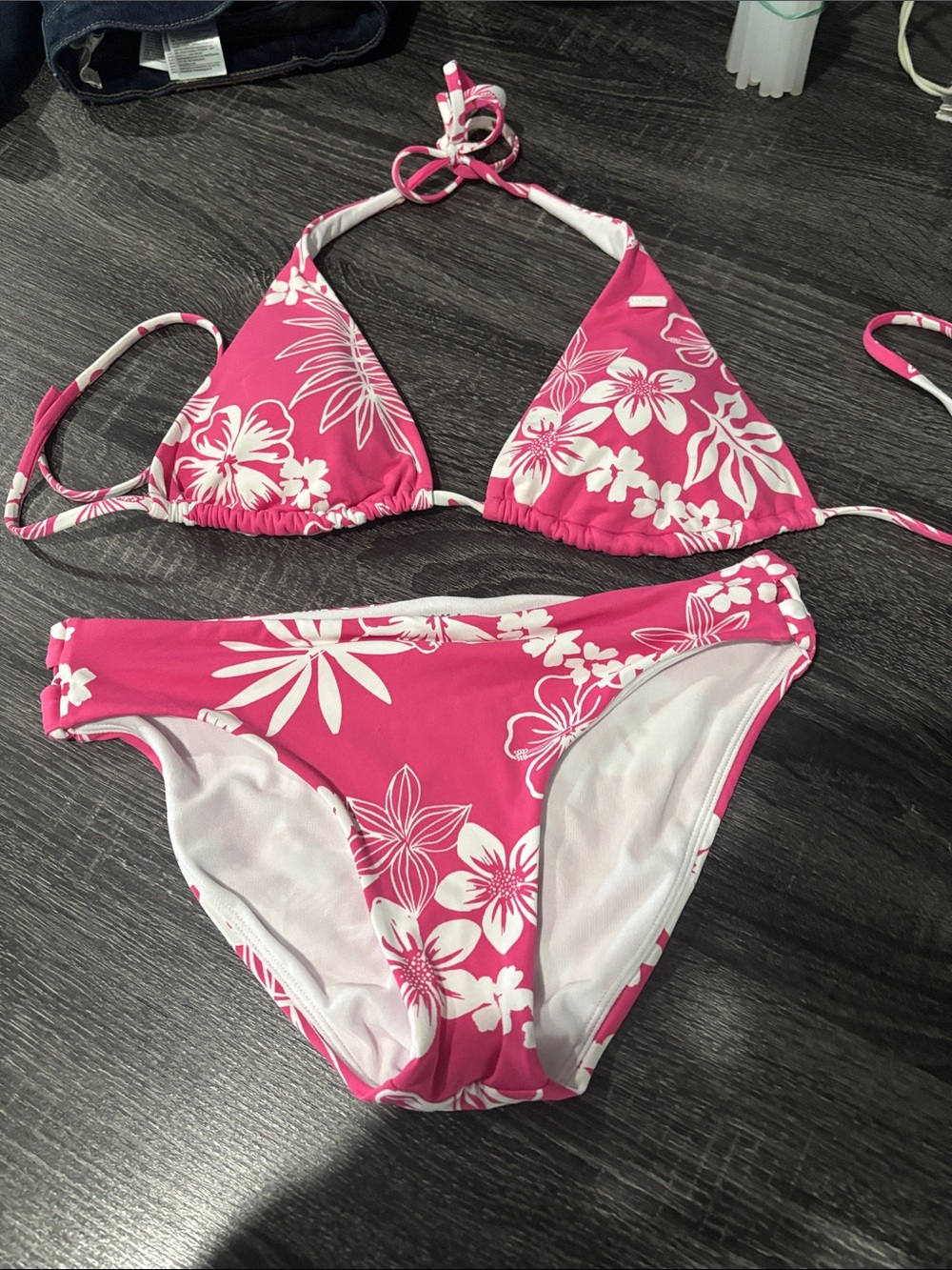 Roxy Pink Floral Two-Piece Bikini Set small